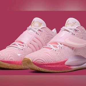 Pink and Gold “Aunt Pearl Breast Cancer Awareness” Nike Kevin Durant 14’s